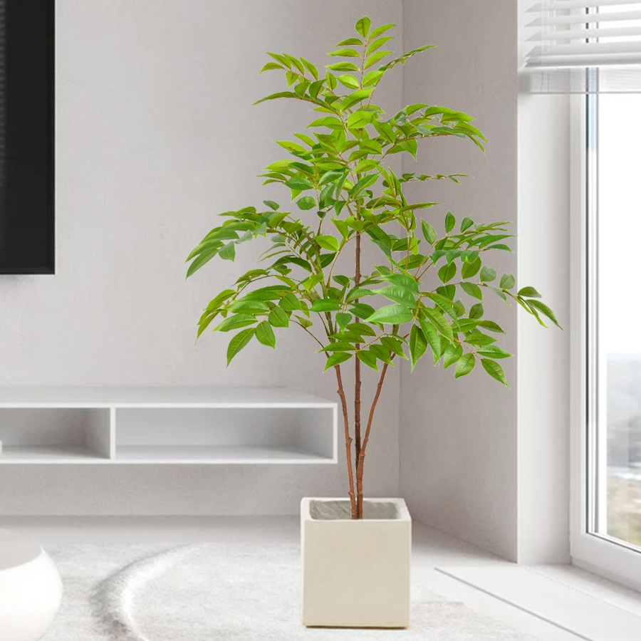 76-140 ซม.ขนาดใหญ่ประดิษฐ์ Fic - Ficus Lyrata Tree บทวิจารณ์และราคา